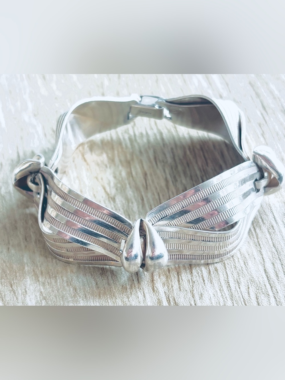 1950’s Napier Sterling Silver Ribbon Bracelet